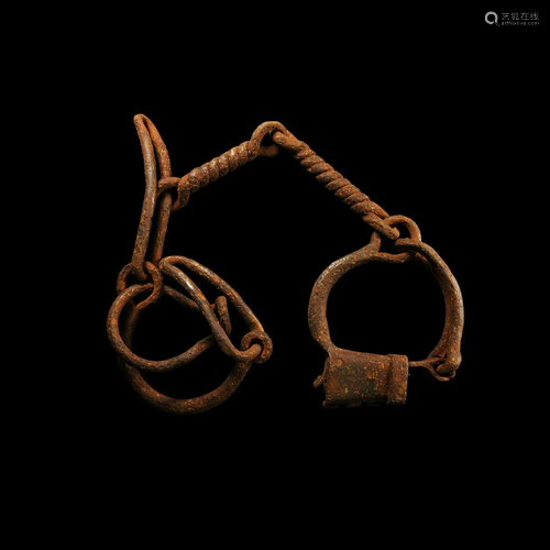 Post Medieval Travelling Chained Manacles Set