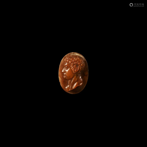 Post Classical Agate Cameo with Portrait