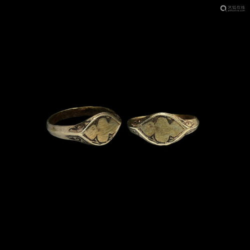 Medieval Electrum Ring with Floral Motif