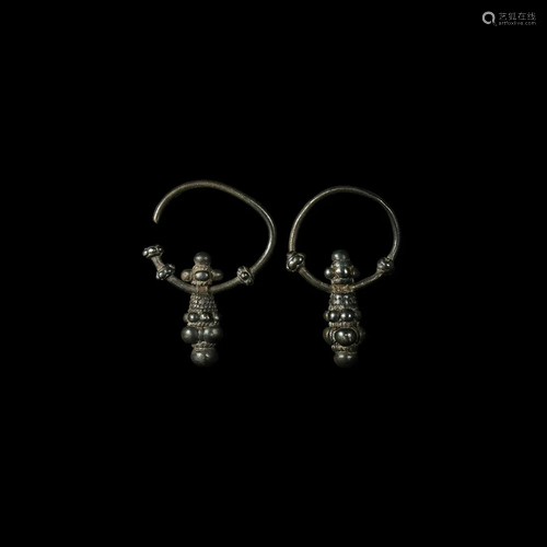 Viking Silver Varangian Earring Pair