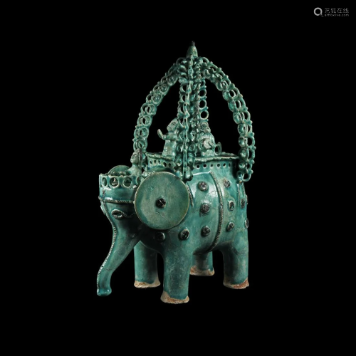 South East Asian Glazed Ceremonial Elephant
