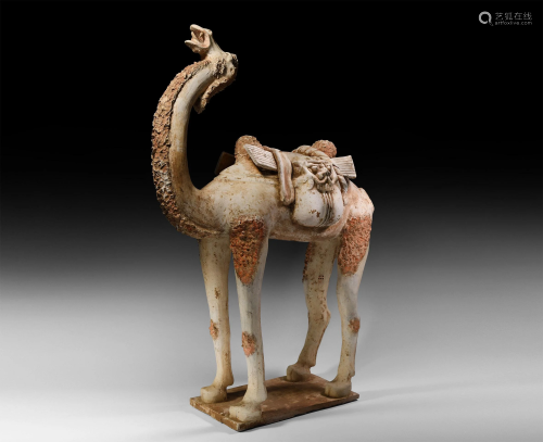 Massive Chinese Tang Style Saddled Camel