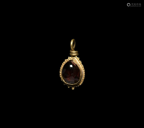 Dark Age Gold and Garnet Pendant