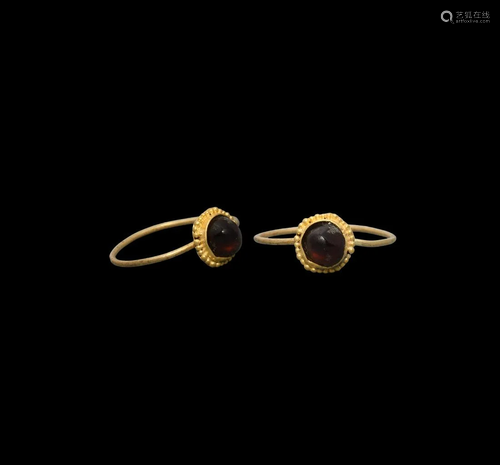 Medieval Gold Ring with Cabochon Garnet