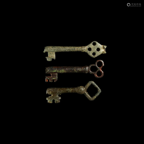 Medieval Bronze Door Key Group