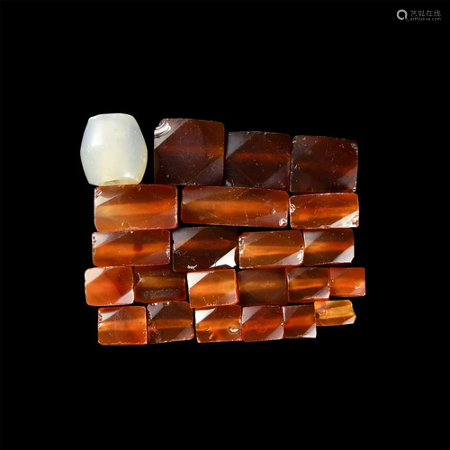 Viking Period Carnelian and Other Bead Group