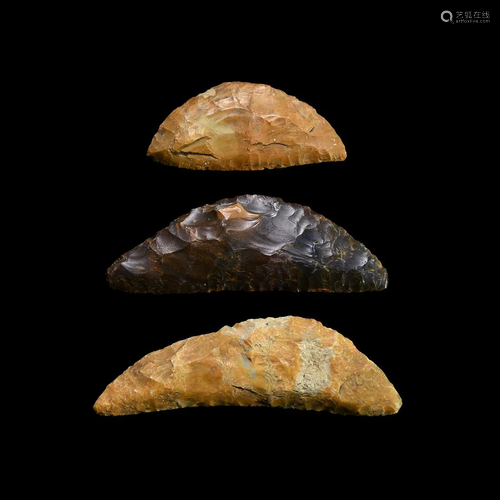 Stone Age Knapped Bifacial Flint Knife Collection