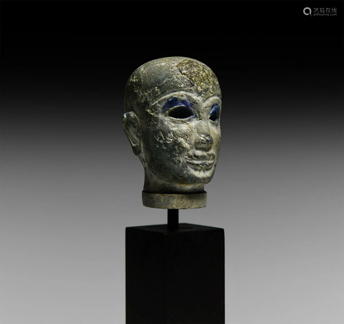 Neo-Sumerian Lapis Lazuli Head of a Nobleman