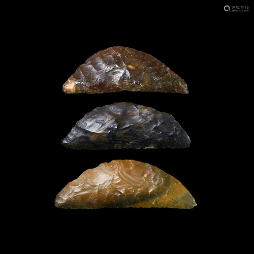 Stone Age Knapped Bifacial Flint Knife Collection