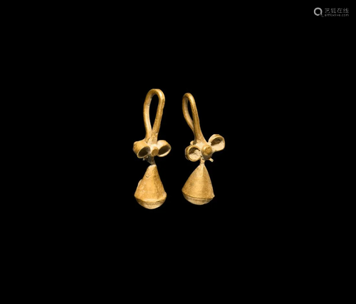 Greek Gold Earring Pair