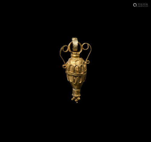 Hellenistic Gold Amphora Pendant