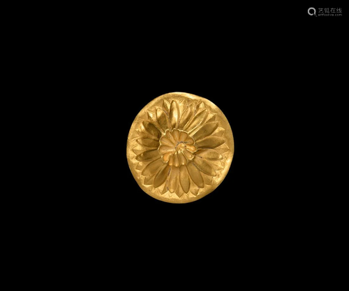 Hellenistic Gold Floral Strap Mount