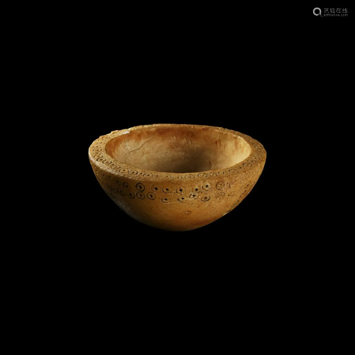 Western Asiatic Decorated Alabaster Bowl