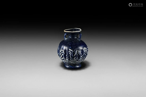 Greek Core-Formed Glass Aryballos