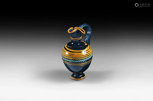 Greek Core-Formed Glass Oinochoe