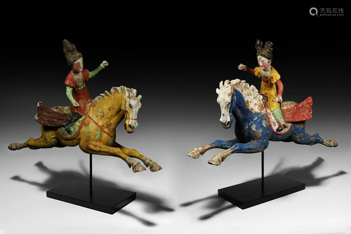 Chinese Tang Polo Player Pair