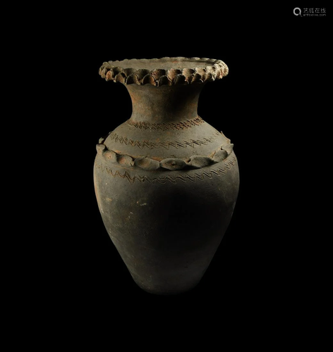 Chinese Han Jar with Carinated Rim