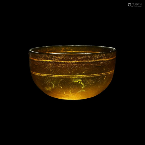 Hellenistic Amber Glass Bowl