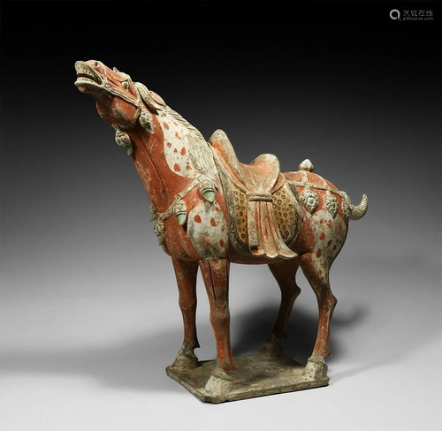 Chinese Tang Caparisoned Horse, Raised Head