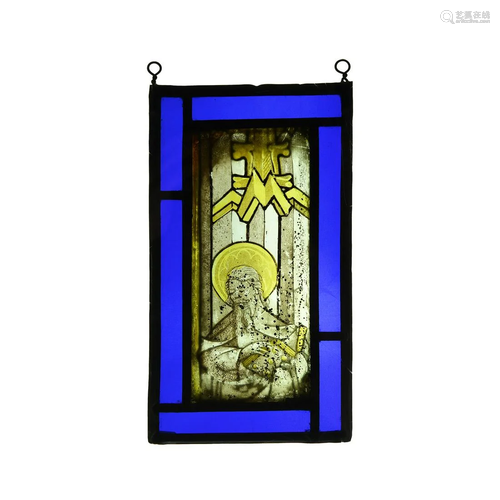 Medieval French Stained Glass Window Panel