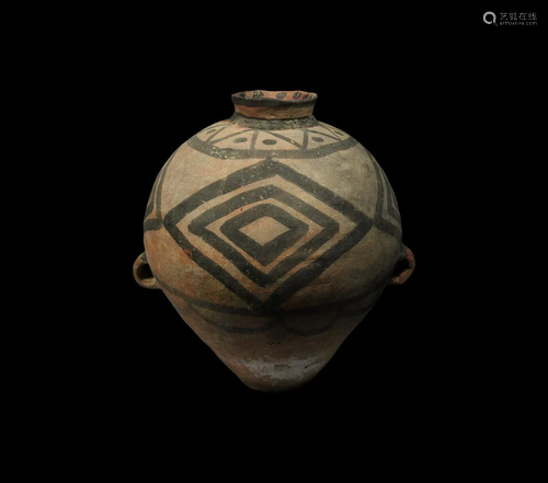 Large Chinese Neolithic Painted Jar