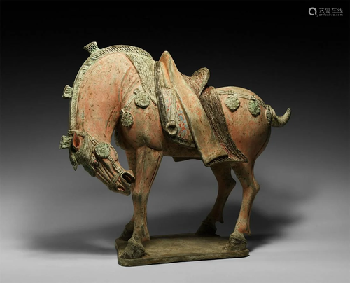 Chinese Tang Caparisoned Horse, Lowered Head