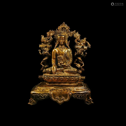 Sino-Tibetan Gilt Buddha Figure