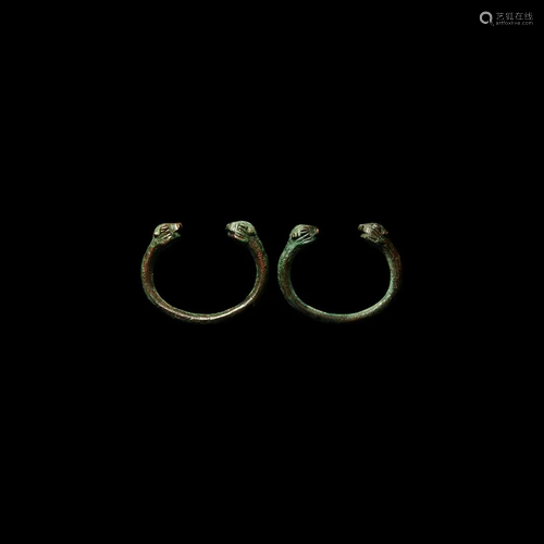 Urartu Bracelet Pair with Lion Heads