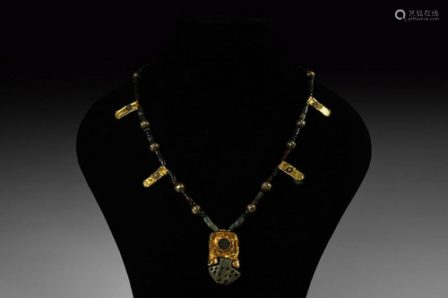 Roman Necklace with Gold Pendants