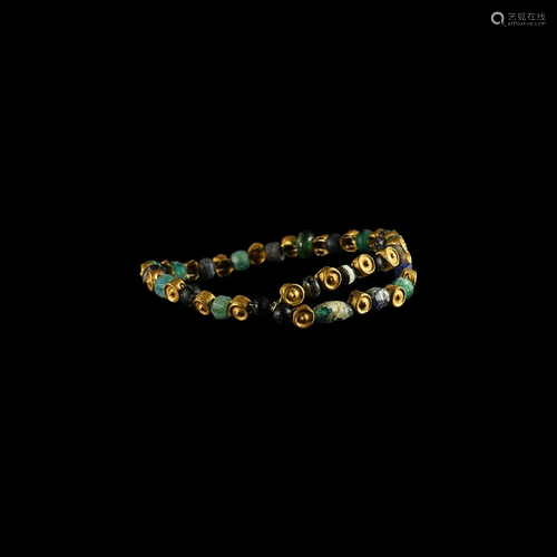 Roman Period Gold and Glass Bracelet