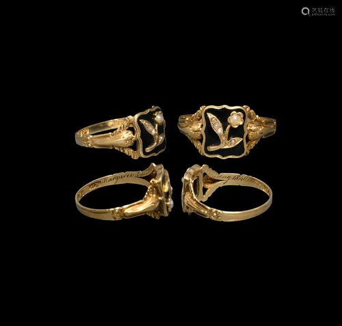 William IV Gold Mourning Ring for Margaret Smith