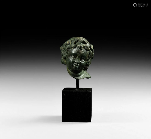 Roman Head of child Bacchus with Inlaid Eyes