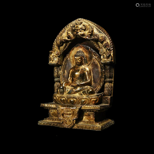 Sino-Tibetan Gilt Buddha Figure