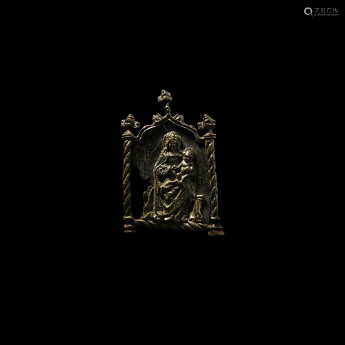 Medieval Mary and Jesus Reliquary Plaque