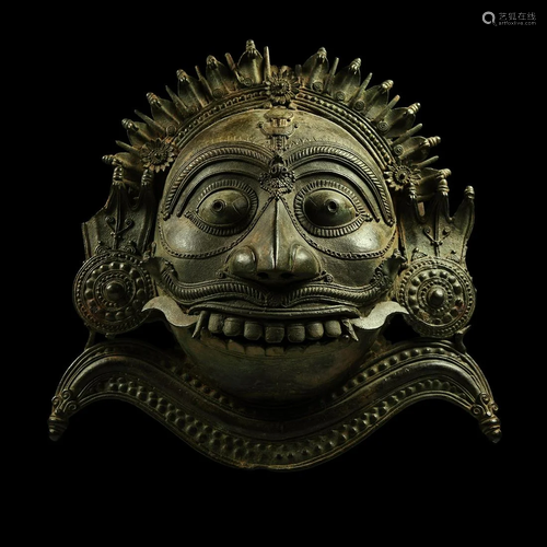 South East Asian Bronze Shiva Mask