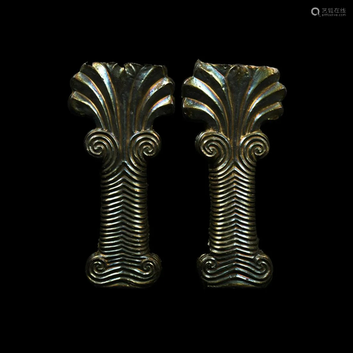 Achaemenid Silver Furniture Fitting Pair