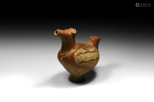 Anatolian Terracotta Ram Vase