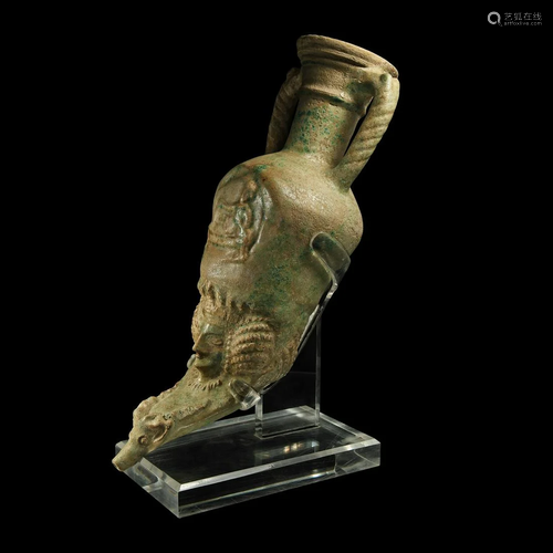 Parthian Amphora-Shaped Figural Rhyton