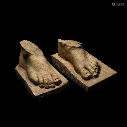 Roman Marble Statue Foot Pair