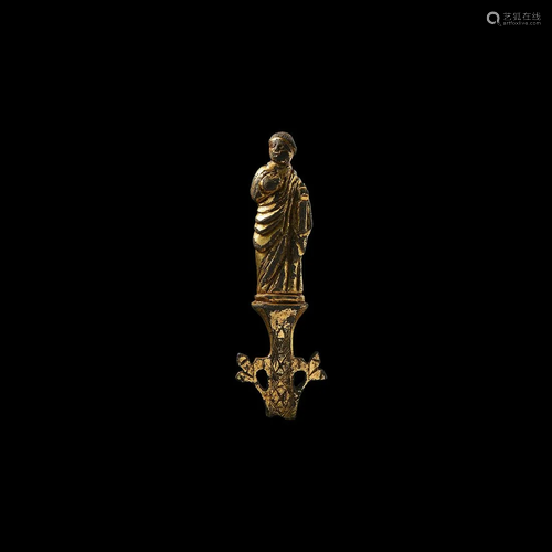 Medieval Gilt Reliquary Figure