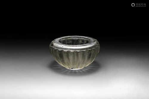 Hellenistic Ribbed Glass Vessel