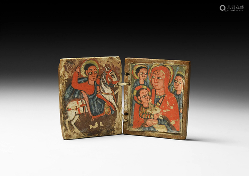 Ethiopian Diptych Icon with Saint George