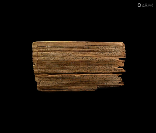 Roman Inscribed Wooden Tablet