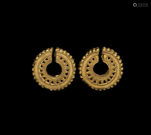 Achaemenid Gold Earring Pair