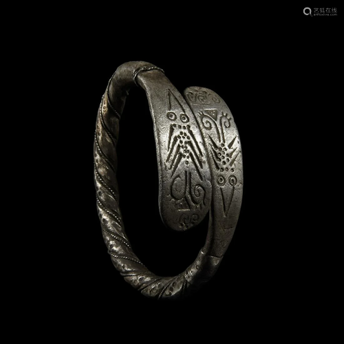 Viking Period Decorated Silver Bracelet