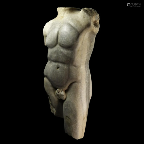 Roman Veined Marble Torso of an Athlete