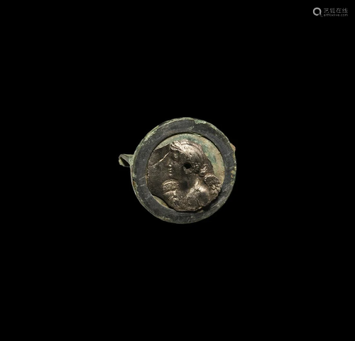 Roman Brooch with Silver Portrait of Victory