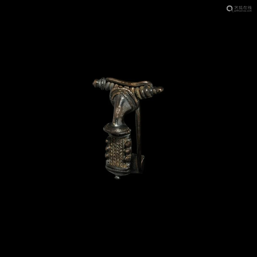 Roman Silver Decorated Trumpet Brooch