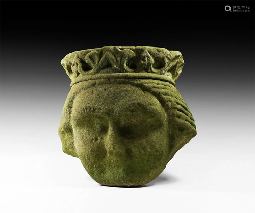 Medieval Sandstone Head of a King