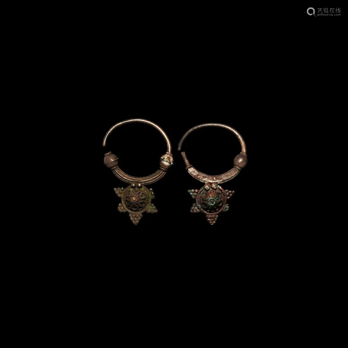 Byzantine Silver Earring Pair